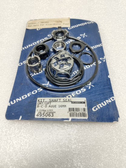Grundfos 495063 Kit Shaft Seal UMT/UPT B-C-D AUUE 16mm - NEW