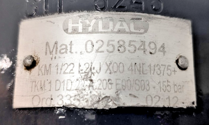 Hydac KM 1/22 L2LJ X00 4NL1/375+ TKM1 D1D 22A 200 E00/S03 Hydraulic gear pump