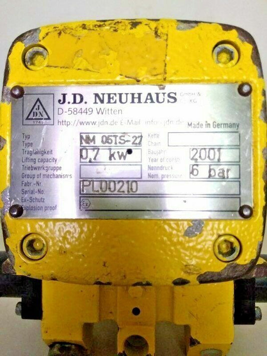 J.D. NEUHAUS Type: NM 05TS-27 Pneumatic Hoist