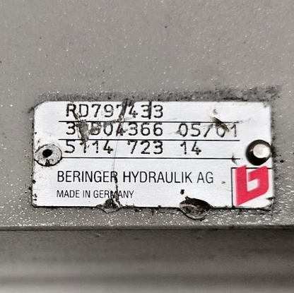 Beringer RD797433, 5114-723 14 Hydraulic Valve Block - NEW