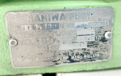 Naniwa pump ALG-32N Gear pump with 3-phase Induction motor Complete - Tested