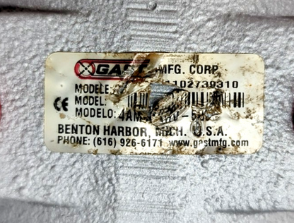 Gast 4AM-NRV-50C  Air motor, 1.7HP/1.25KW, 78 cfm, 3000rpm, 7bar/100psi - NEW