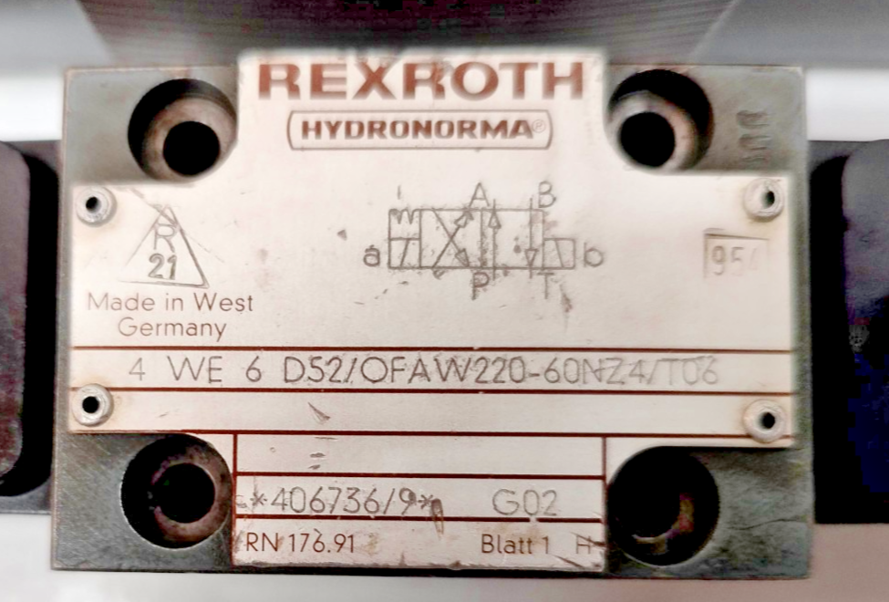 Rexroth 4WE6D52/OFAW220-60NZ4/T06 Directional Control Valve