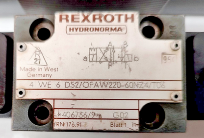 Rexroth 4WE6D52/OFAW220-60NZ4/T06 Directional Control Valve