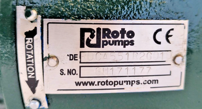 ROTO Pumps RDCA551R2CD1D Progressive Cavity Single Screw Pump - Pressure Tested