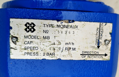 Fram Moineaux MB-1 Progressive cavity single screw pump - Tested