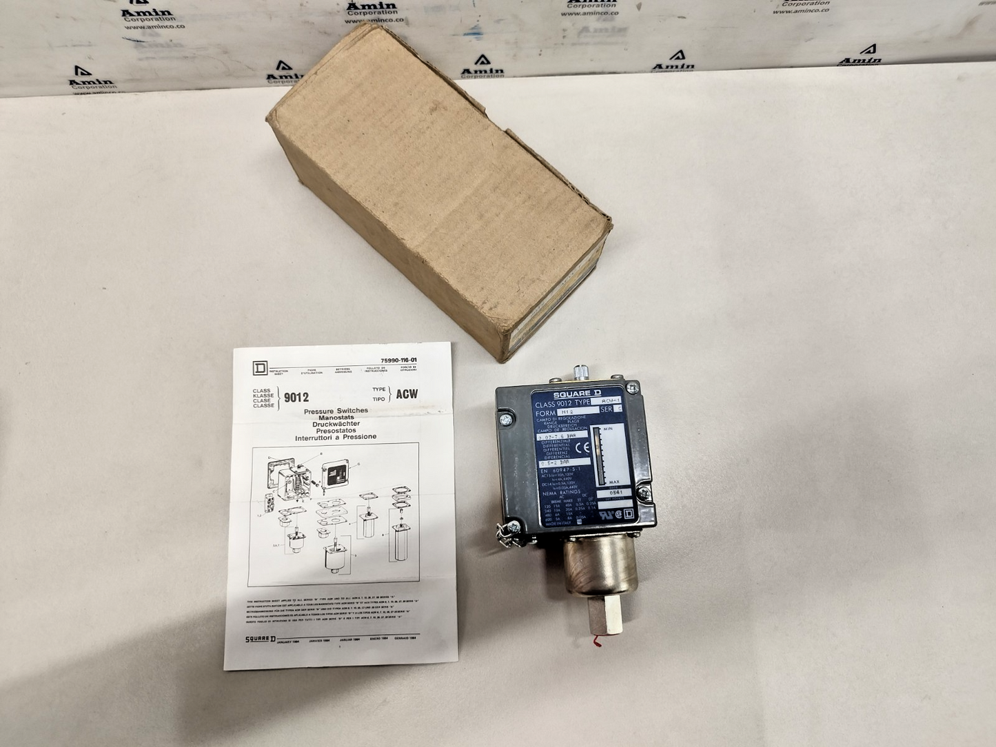 SQUARE D Class: 9012 ACW-1 Form: M12 Ser.: C Pressure Switch - NEW