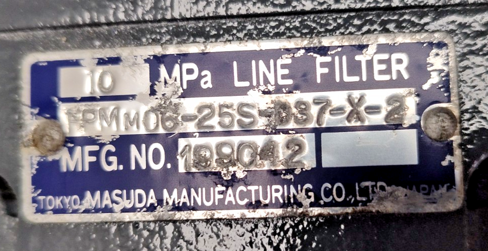 Tokyo Masuda FPM M06-25S-037-X-2 Line Filter 10Mpa - NEW