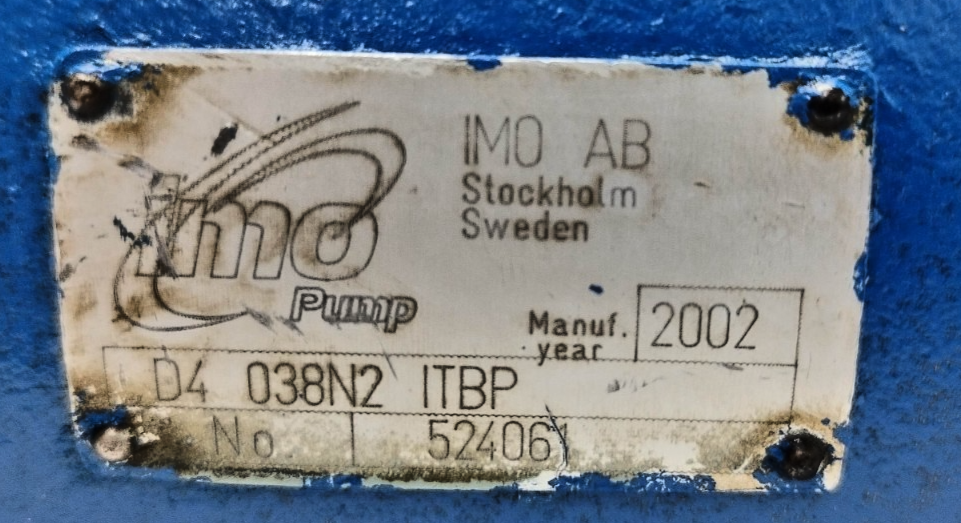 IMO Pump D4 038N2 ITBP Cast iron body Triple Screw Pump - Refurbished & Tested