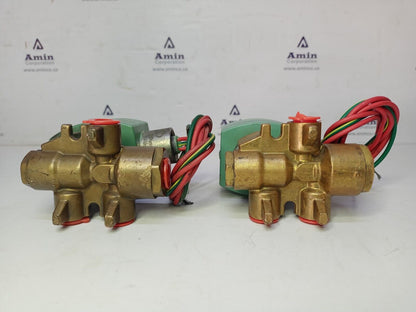 ASCO RED HAT 8345g001 120/60 110/50 FT 1/4'' 4-WAY SOLENOID VALVE (lot of 2)