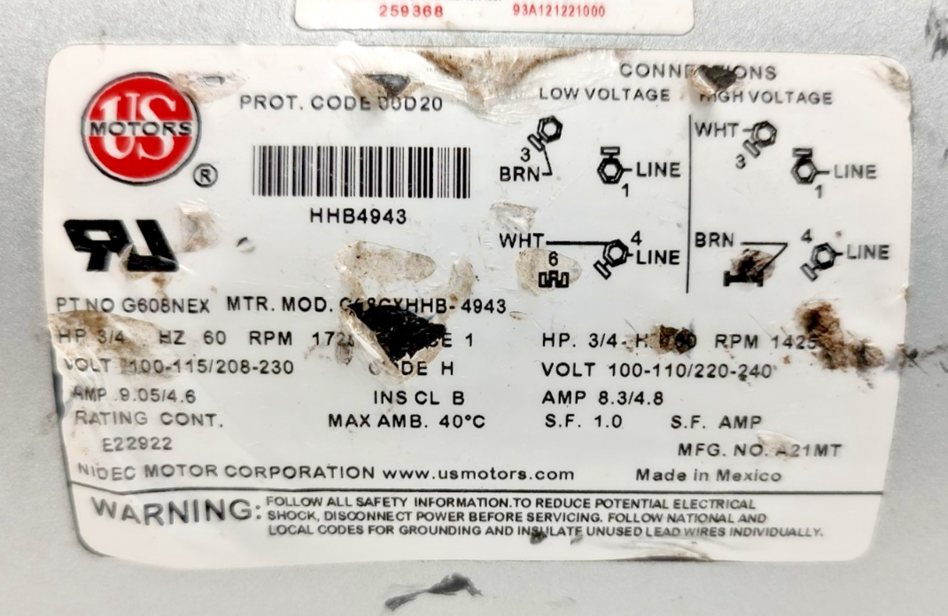 Gast 1023-101Q-G608NEX Rotary Vane Vacuum Pump & Compressor - Refurbished