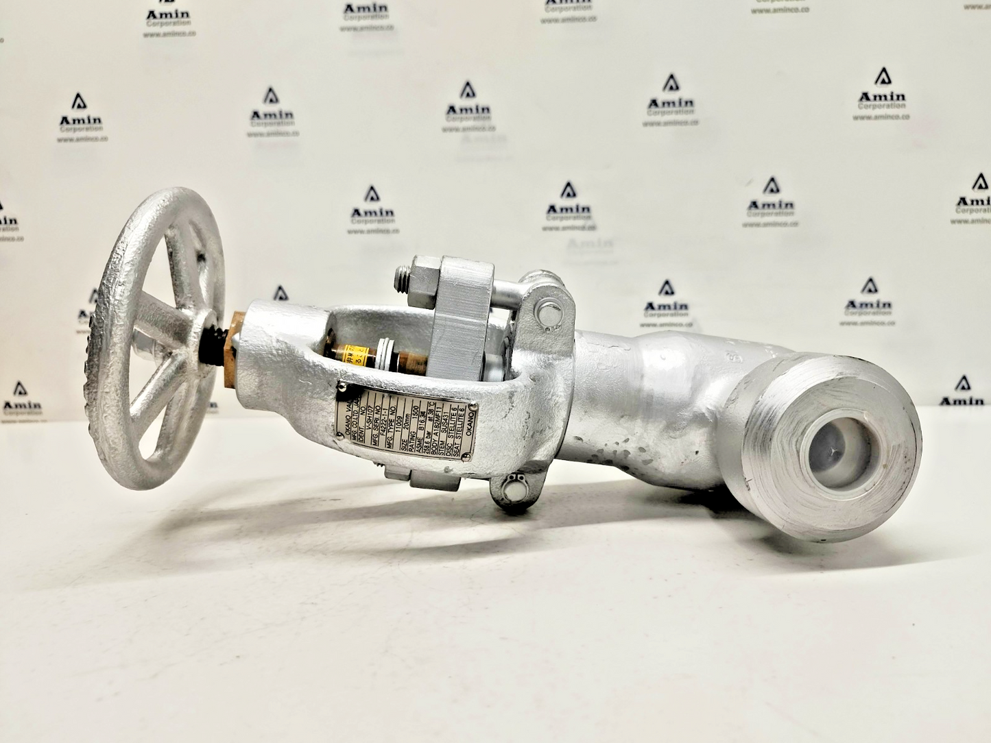 OKANO VALVE V-SH107 Type: 11009 Globe Valve 20mm Class 1500, 258.6 bar - NEW