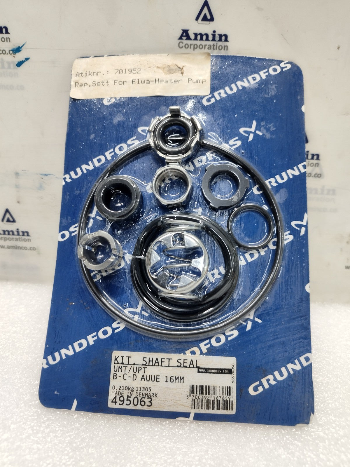Grundfos 495063 Kit Shaft Seal UMT/UPT B-C-D AUUE 16mm - NEW