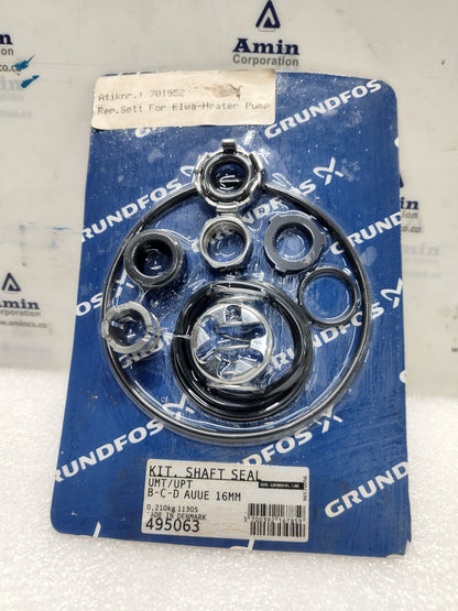 Grundfos 495063 Kit Shaft Seal UMT/UPT B-C-D AUUE 16mm - NEW