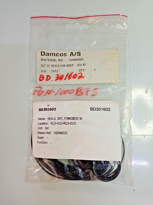 Damcos BRCF 250 B1 P/N: 160N6025 Seal kit - NEW