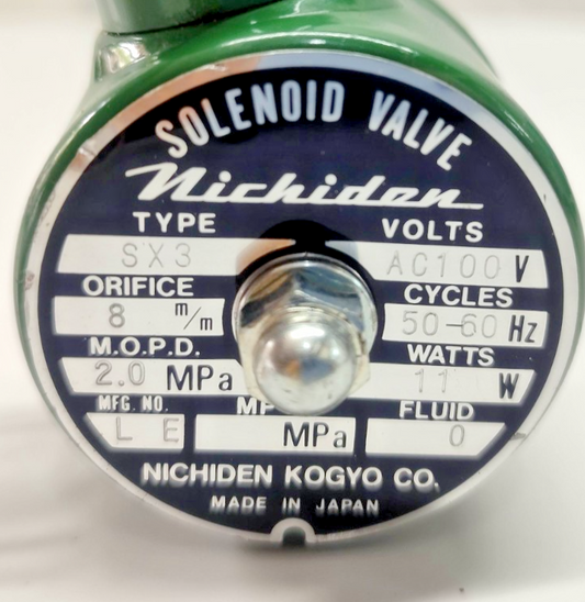 Nichiden SX3 Solenoid Valve - NEW