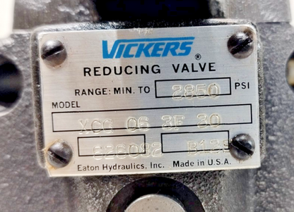 Vickers XCG 06 3F 30 Pressure Reducing valve 2850 psi max. - Refurbished