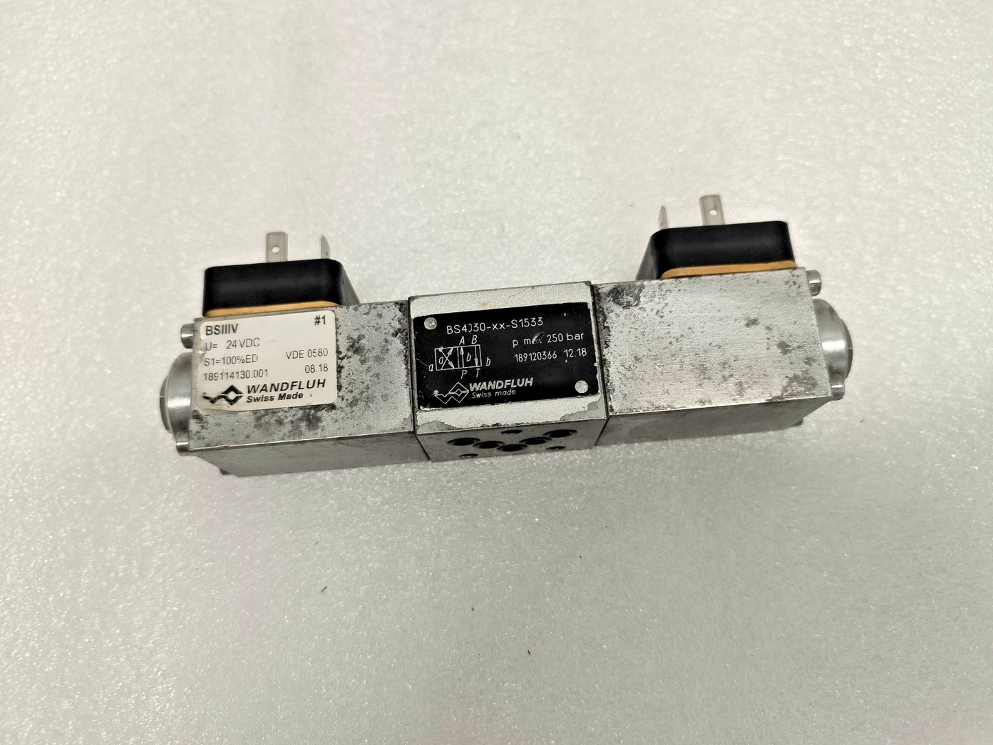 Wandfluh BS4J30-XX-S1533 Solenoid Valve 250bar max, 24VDC #2