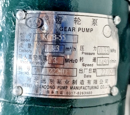 Hebei yuandong  KCB-55 Gear pump - Refurbished
