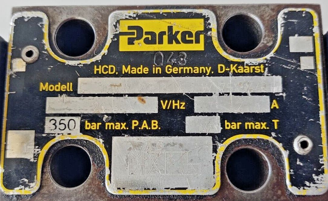 Parker D1VW20DNJW75X5448 24V, 350 bar max. Valve