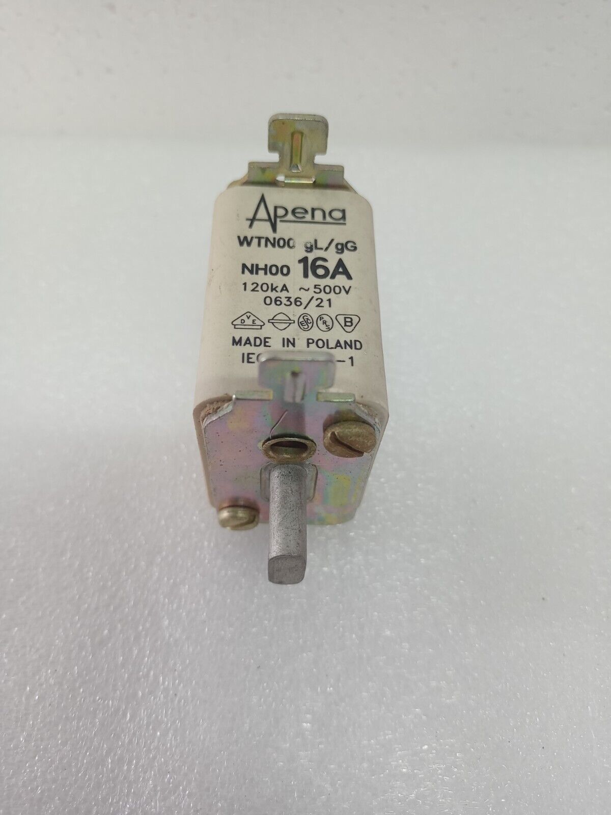 Apena WTN00 gL/gG NH00 16A fuse 120kA 500V - NEW (Lot of 6pcs)