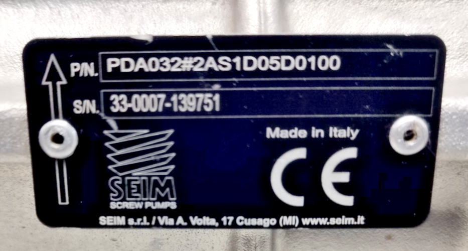 Seim PDA032#2AS1D05D0100 Triple screw pump - Refurbished