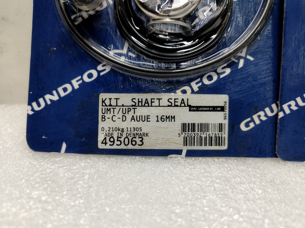 Grundfos 495063 Kit Shaft Seal UMT/UPT B-C-D AUUE 16mm - NEW