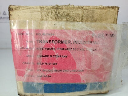 SquareD 9070T100D12 transformer 50/60Hz, 440V, 220, 0.1KVA - NEW