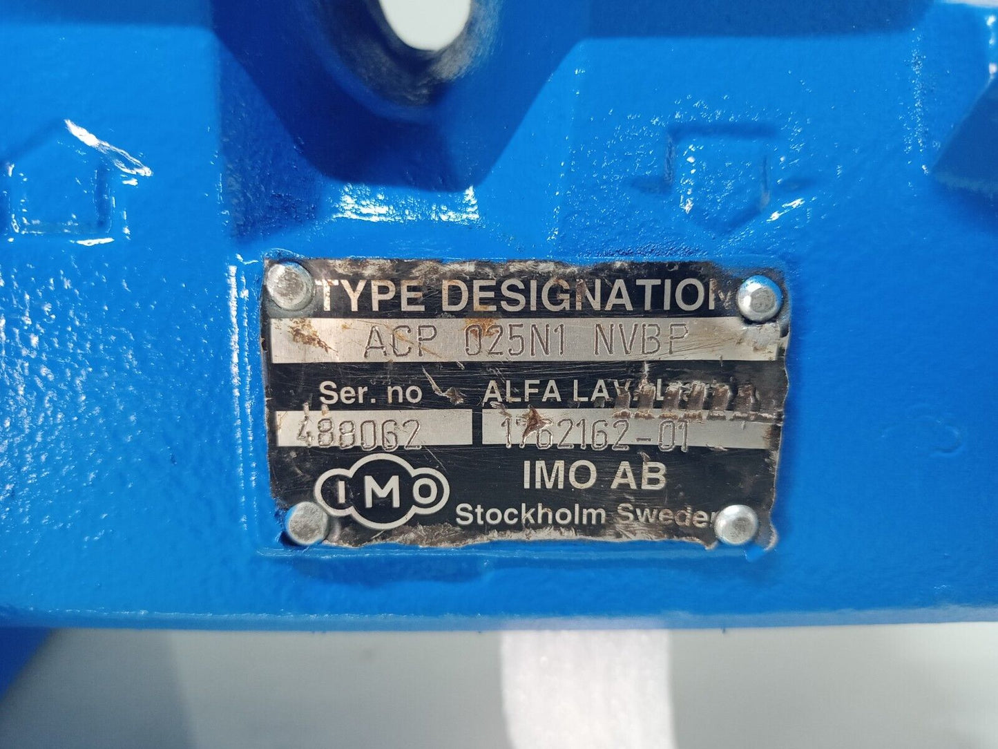 IMO ACP 025N1 NVBP Triple screw pump with electric Motor 0.5kw, 1636rpm - TESTED