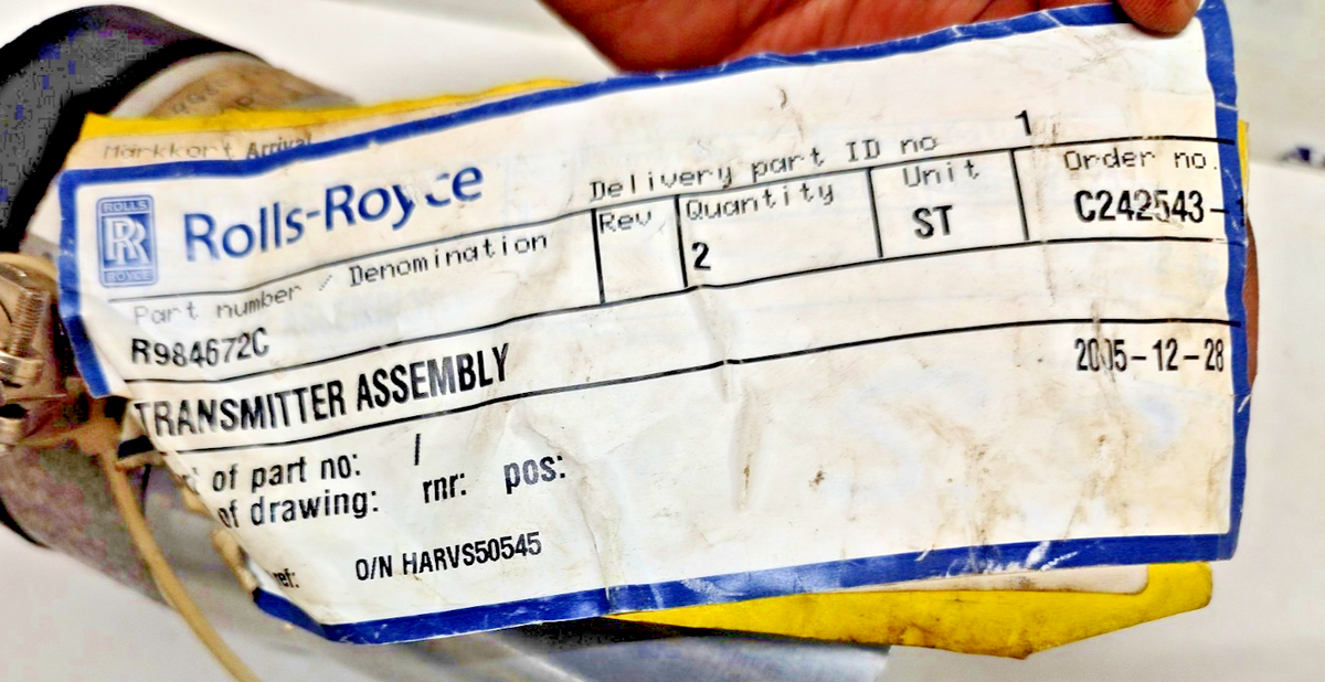 Rolls-Royce R984672C Voltage Transmitter Assembly