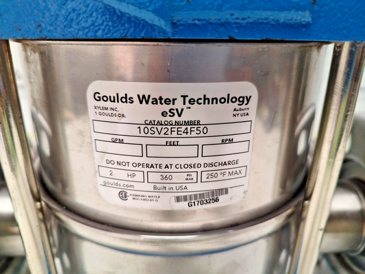 Goulds pump 10SV2FE4F50 e-SV series Multi stage pump with Motor 2hp, 3450rpm NEW
