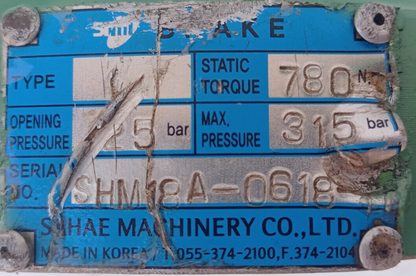 Sahae Machinery Hydraulic brake unit SHMA18A-0618 Riser pull-in winch
