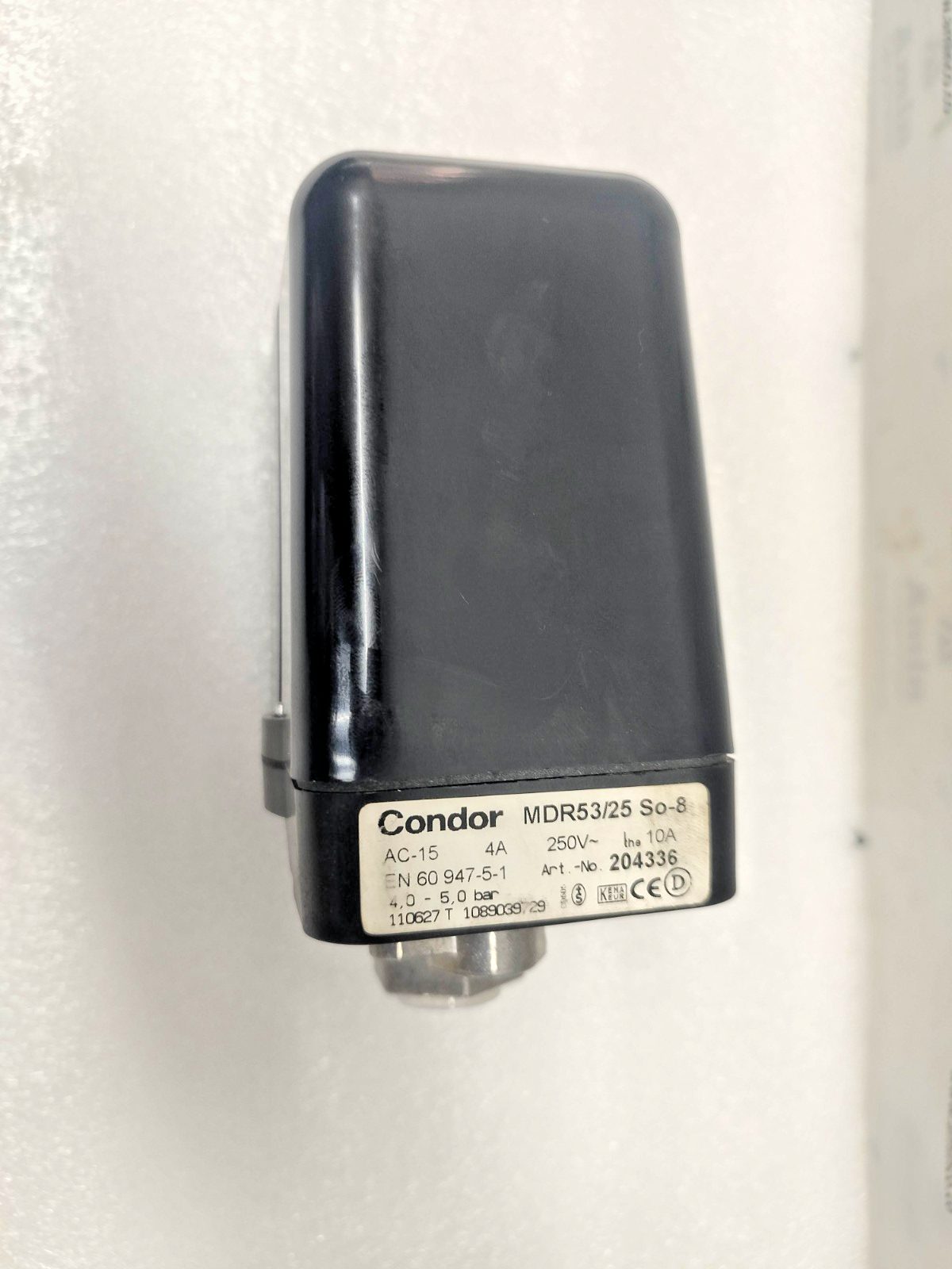 Condor MDR53/25 So-8 Pressure Switch AC-15, 4A, 250V, 4-5bar - NEW #2