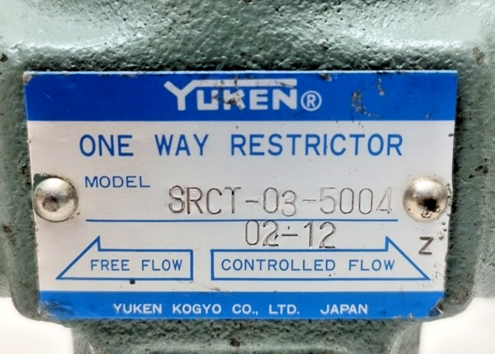 Yuken SRCT-03-5004 Valve - NEW
