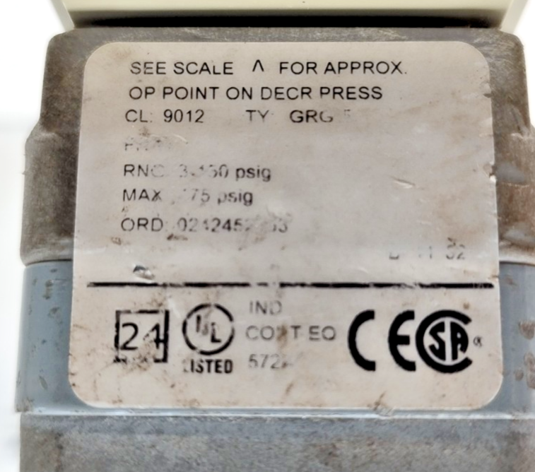 Square D 9012 GRG-5 Pressure Switch - NEW