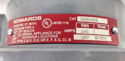Edwards Signaling 340EX-8N5 Audible Signaling Device 120V, 50/60Hz - NEW