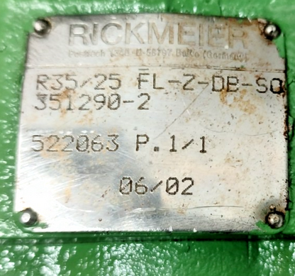 Rickmeier R35/25 FL-Z-DB-SO Hydraulic Gear Pump - Refurbished & Tested