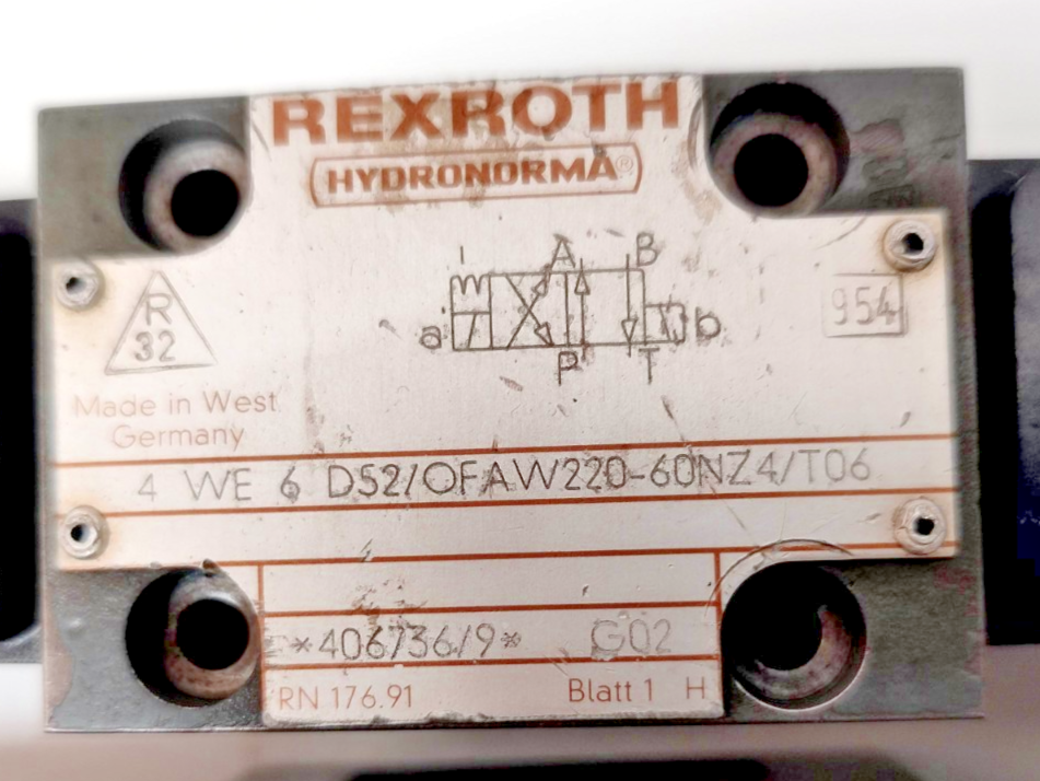 Rexroth 4WE6D52/OFAW220-60NZ4/T06 Directional Control Valve
