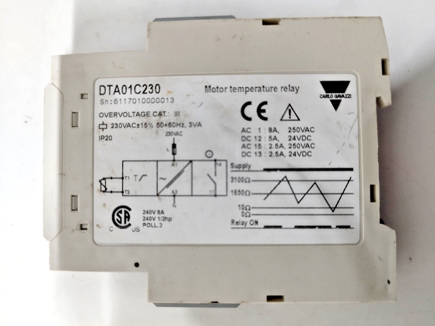 Carlo Gavaazzi DTA01C230 Motor Temperature relay