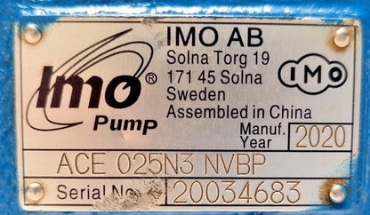 IMO Pump ACE 025N3 NVBP Triple screw pump - Refurbished & Tested MFG. 2020