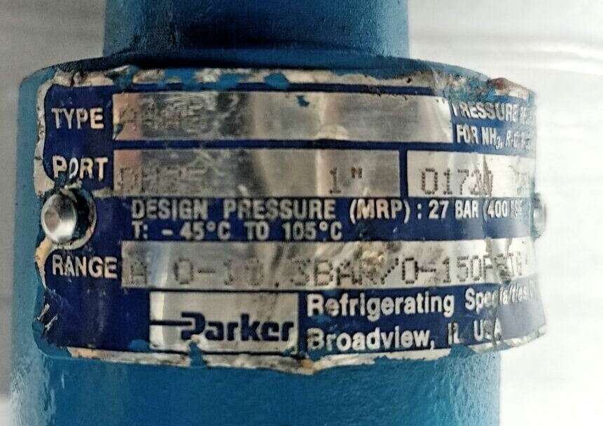 Parker A4AB Pressure Regulator DN25 1'' 150psig - NEW