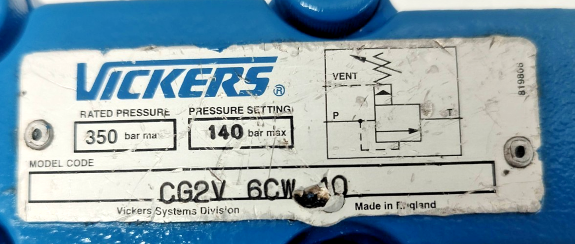 Vickers CG2V 6CW 10 Pressure Relief Valve Rated Pressure 350 bar - NEW