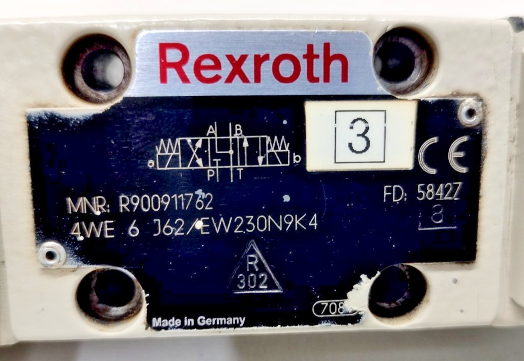 Rexroth 4WE 6 J62/EW230N9K4 Directional Control Valve 50/60hz, 230V