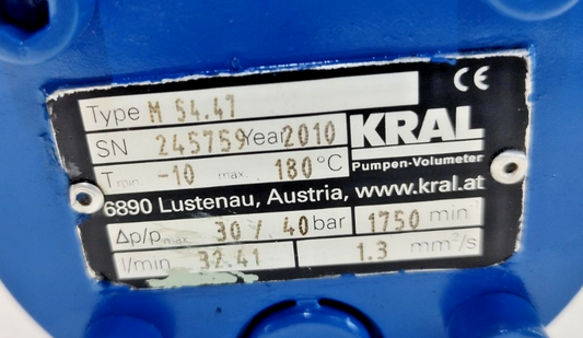 Kral M-54.47 Triple screw pump - Pressure Tested