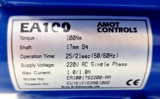 Amot Controls EA100 CompACT Electric Actuator EA10017S2200-AA - NEW
