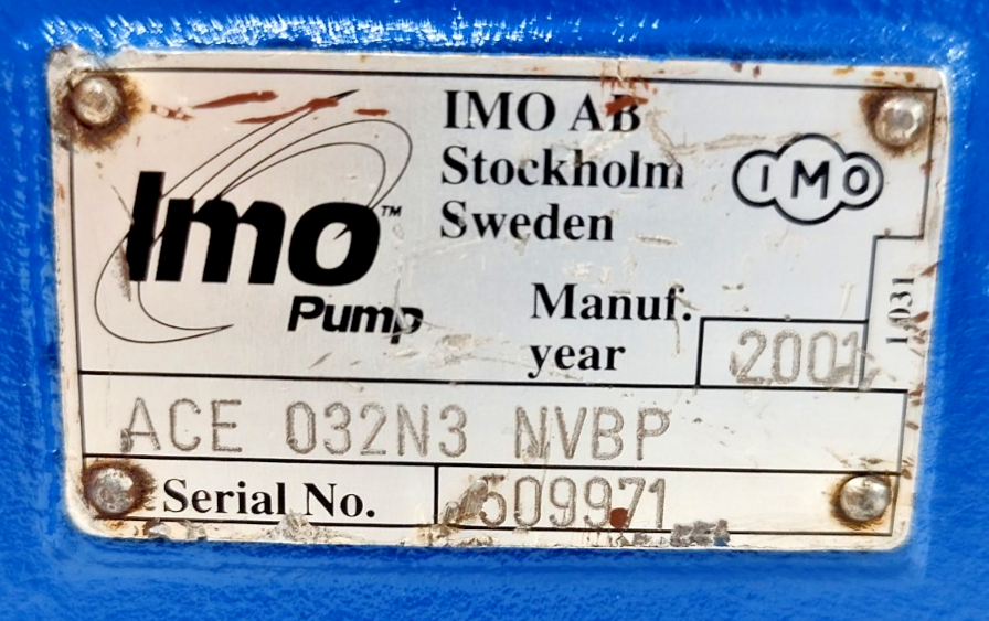 IMO Pump ACE 032N3 NVBP Triple Screw Pump - Pressure Tested