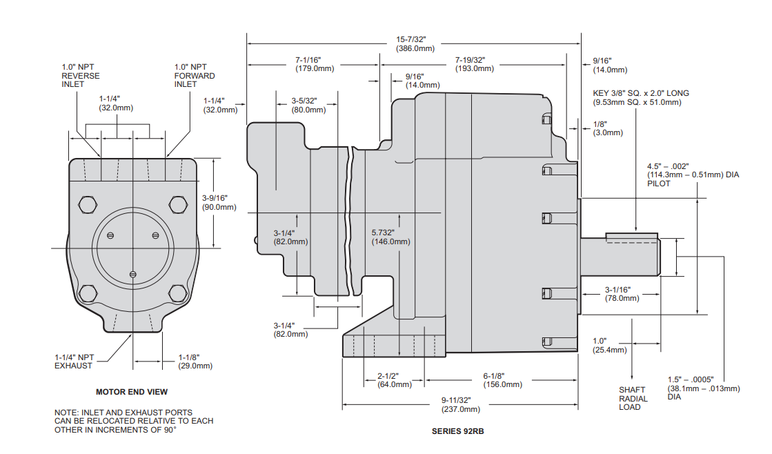 Ingersoll Rand 92RB078 Multi-vane Air motor 7.9HP - NEW