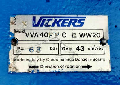 Vickers VVA40FP-C-CWW20 Hydraulic Vane Pump 43cm3/rev. - Refurbished & Tested