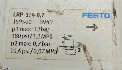 FESTO LRP-1/4-0,7 159500 PRESSURE REGULATOR (Max. 12 bar)