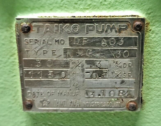 Taiko Kikai NHG-30 Gear pump